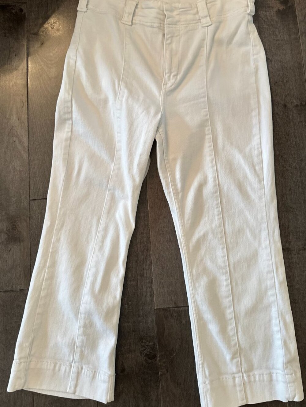 Pilcro Slim 70s High Rise Crop Flare Jeans 30 White